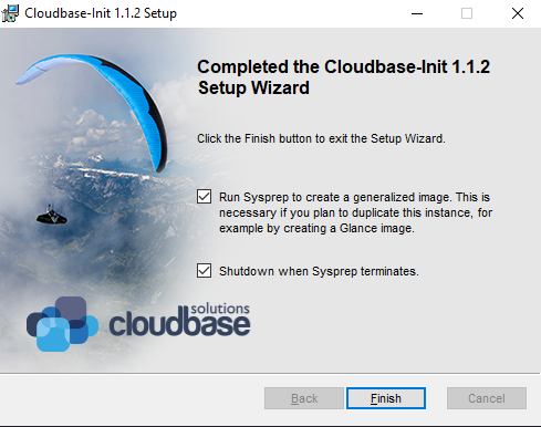 Wizard complete