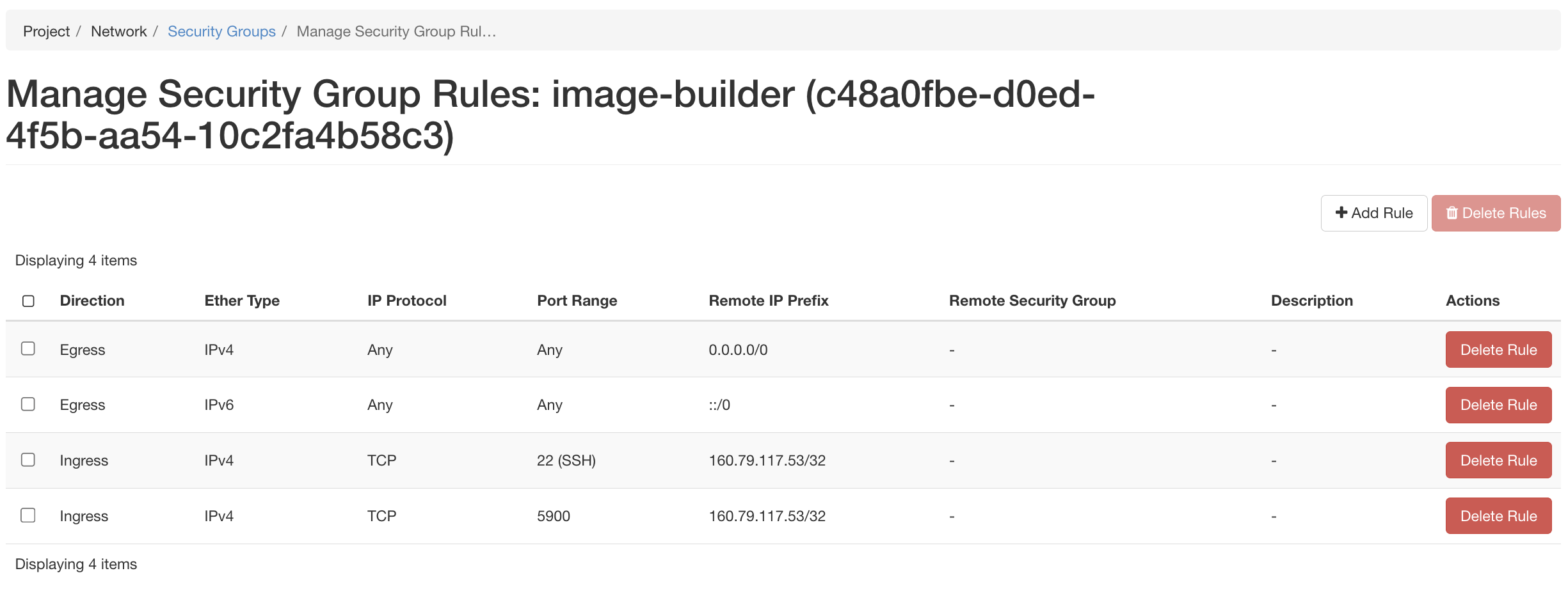 Security Group Details