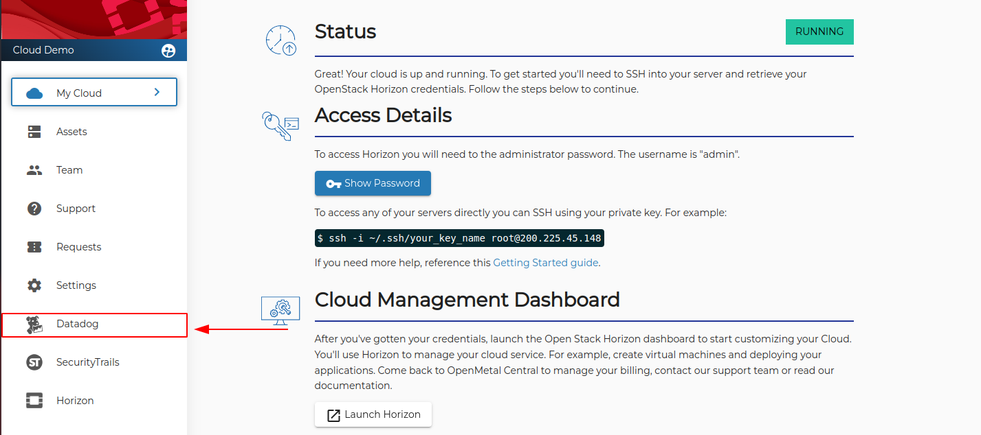 Access Datadog