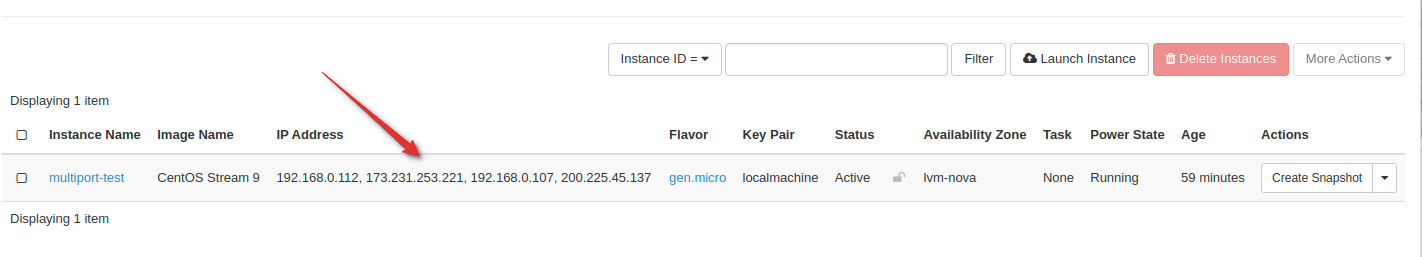 Attach floating IP