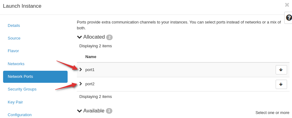 Select ports